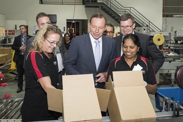 PM Tony Abbott visiting Baxter Labs in Melbourne