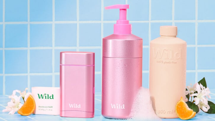 “Fully biodegradable in less time than a banana peel.” Behind Wild’s 100% plastic-free refill