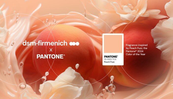 dsm-firmenich and PANTONE collaborate on a Peach Fuzz fragrance and candle