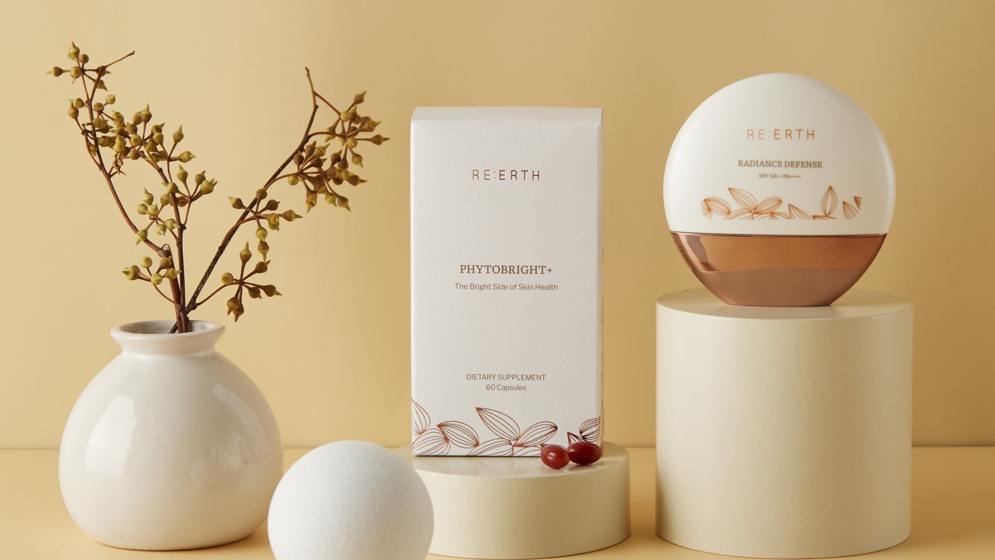 re:erth sunscreen, supplement on display