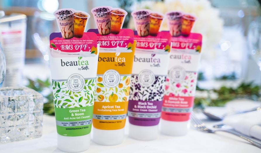 Malaysia’s bubble tea chain Tealive collaborates with Safi to release Beautea-branded facial cleansers