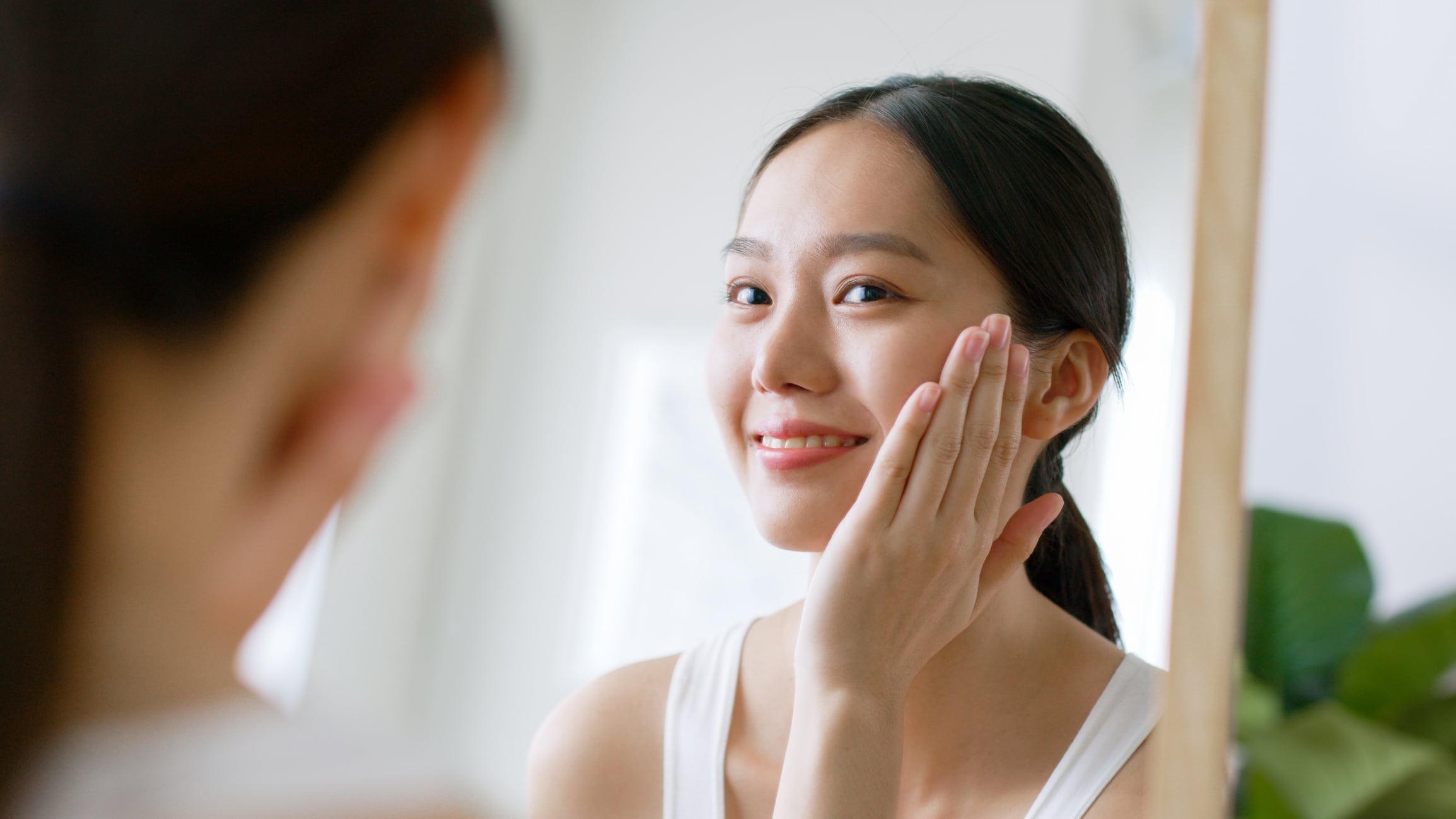 Asian woman with healthy skin