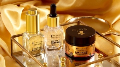 Pilgrim's first 24K gold line comprising oil, serum and facial mask was inspired by Korean cosmetics. [Pilgrim]