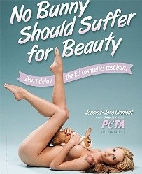 PETA's latest ad, featuring Jessica-Jane Clement
