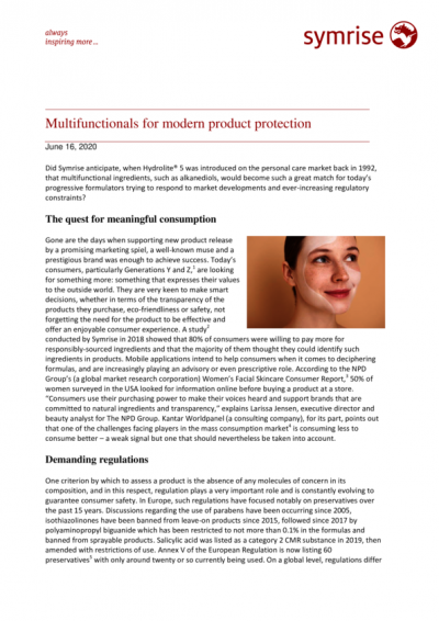 Multifunctionals for modern product protection