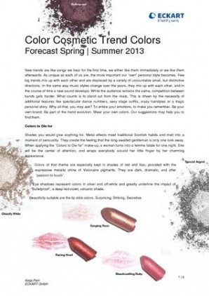 Color Cosmetic Trend Colors : Forecast Spring/Summer 2013